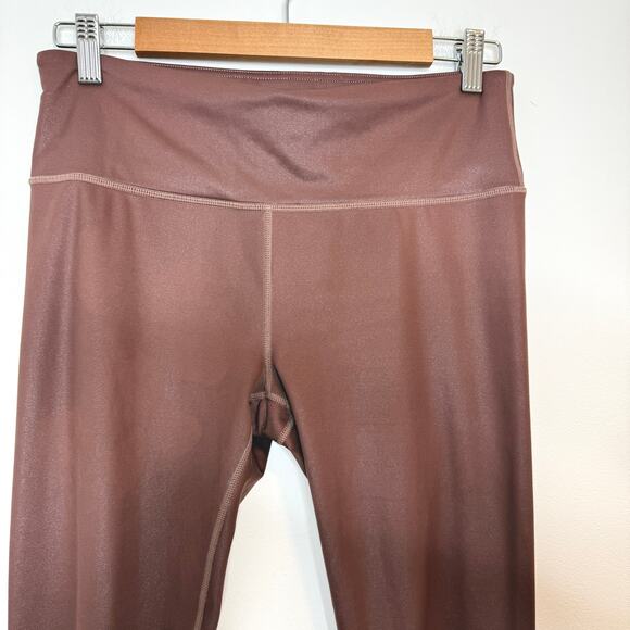 Athleta Elation Shimmer Powervita Leggings In Cinnamon Brown Size Medium - Picture 3 of 9